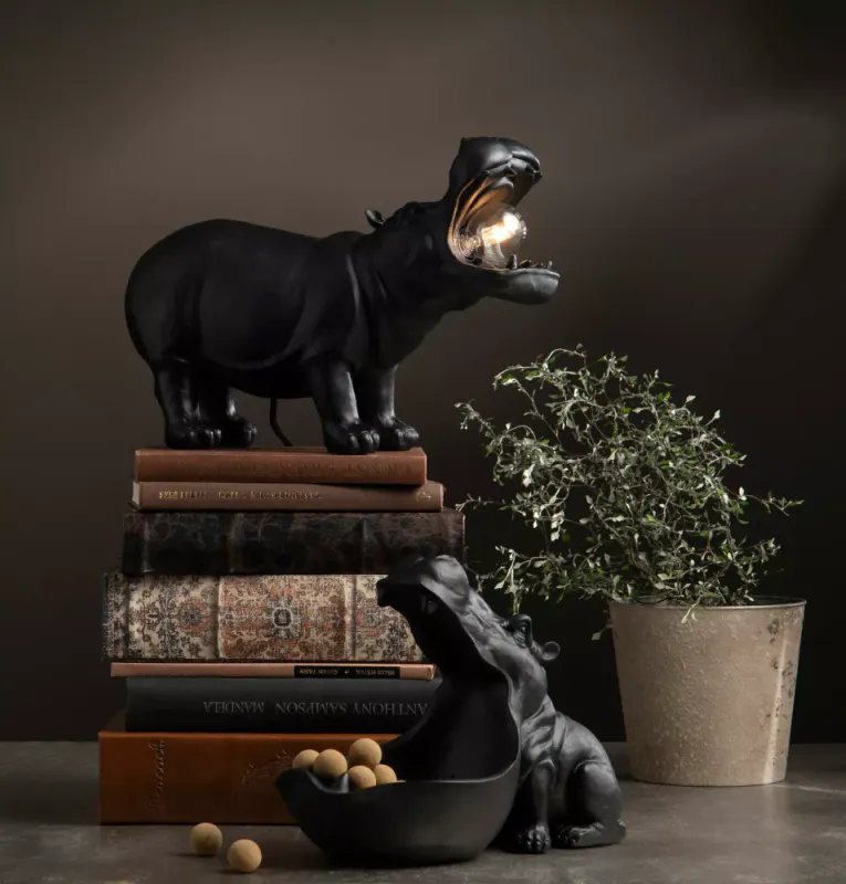 Lampe Flodhest poly 37x14x24,5cm