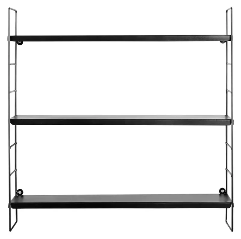 Vegghylle 3 hyller sort 58cm
