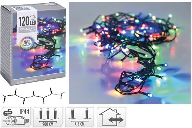 Hovedbilde Lyslenke multicolour LED 120lys, 9m(+3)