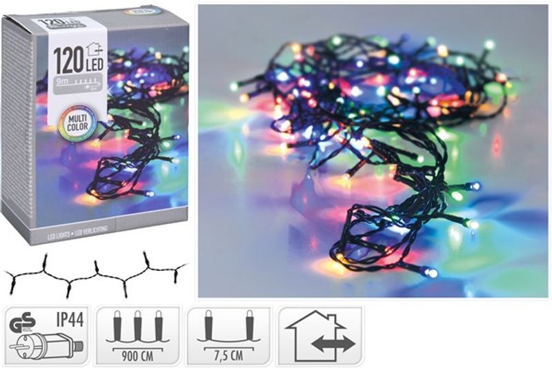 Lyslenke multicolour LED 120lys, 9m(+3)