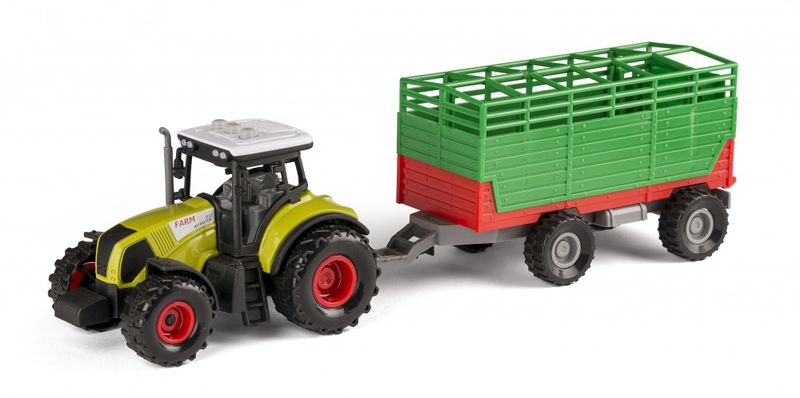 Traktor med høyvogn