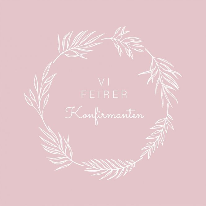 Hovedbilde Serviett lunsj Vi feirer konfirmanten Lys rosa ...