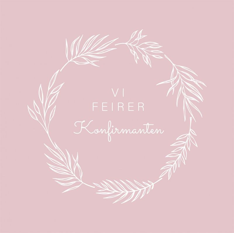Serviett lunsj Vi feirer konfirmanten Lys rosa 20stk