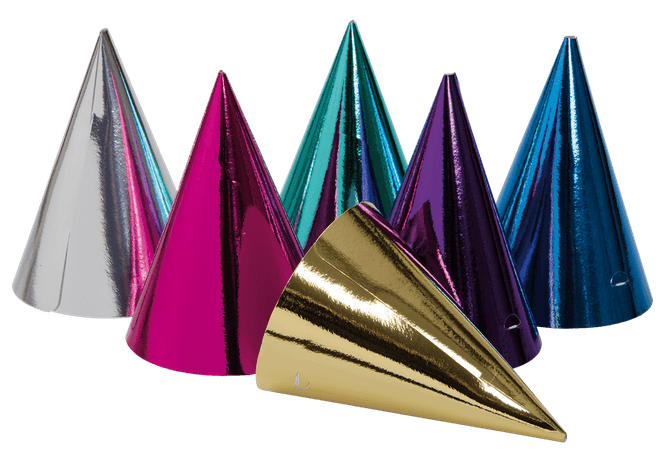 Hovedbilde Partyhatter mix metallic 6pk