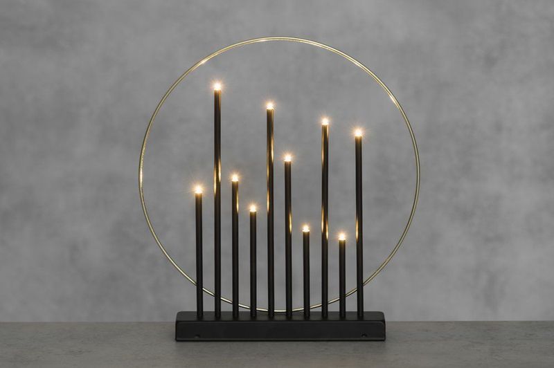 Lysestake Advent 10 armet sort metall