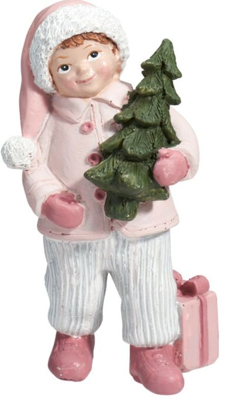 Julefigur rosa med tre
