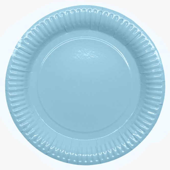 Hovedbilde Papptallerkener Lys Blå 23 cm 8stk