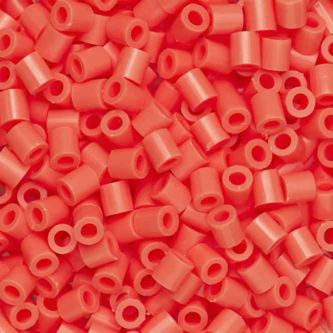 Hovedbilde Rørperler Midi 1000 stk. korallrød