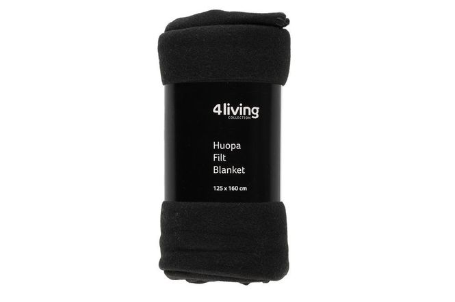 Hovedbilde Fleecepledd sort 125x160cm