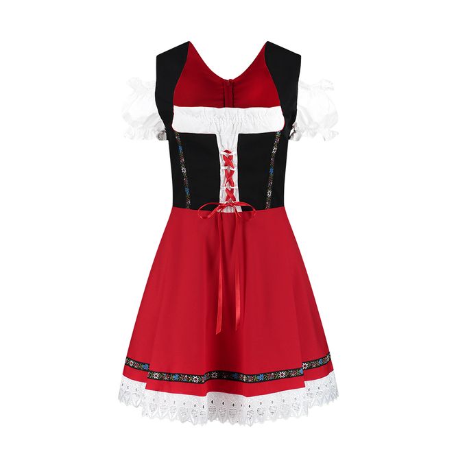 Hovedbilde Kostyme Dirndl dame rød/sort, 46