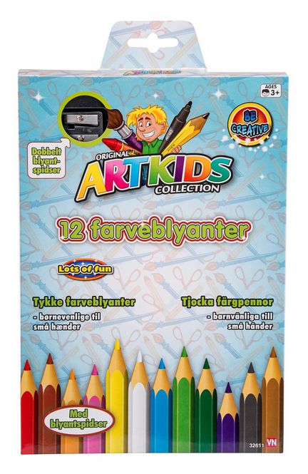Hovedbilde ARTKIDS 12 TYKKE FARGEBLYANTER