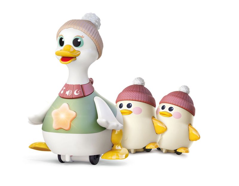 Gående andefamilie 