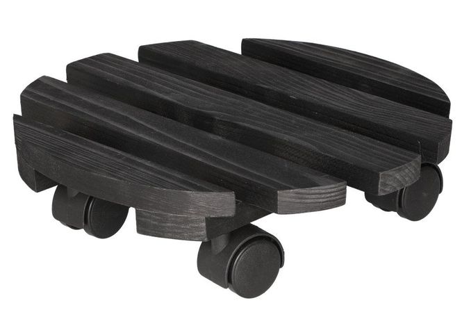 Hovedbilde Potteunderlag sort med hjul Ø:30cm maks 100kg