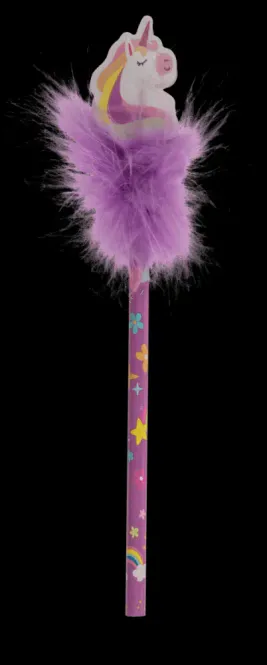 Hovedbilde Blyant med viskelær unicorn fluffy
