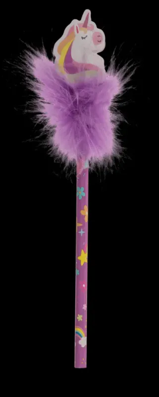 Blyant med viskelær unicorn fluffy