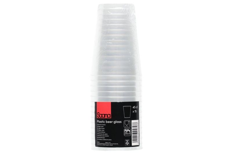 Ølglass engangs 450ml, 15stk