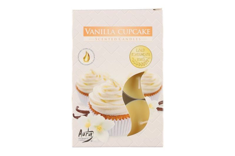 Duftlys telys Vanilje Cupcake 6pk