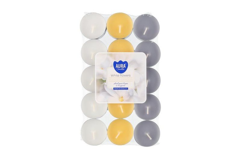 Duftlys telys White Flowers 30stk