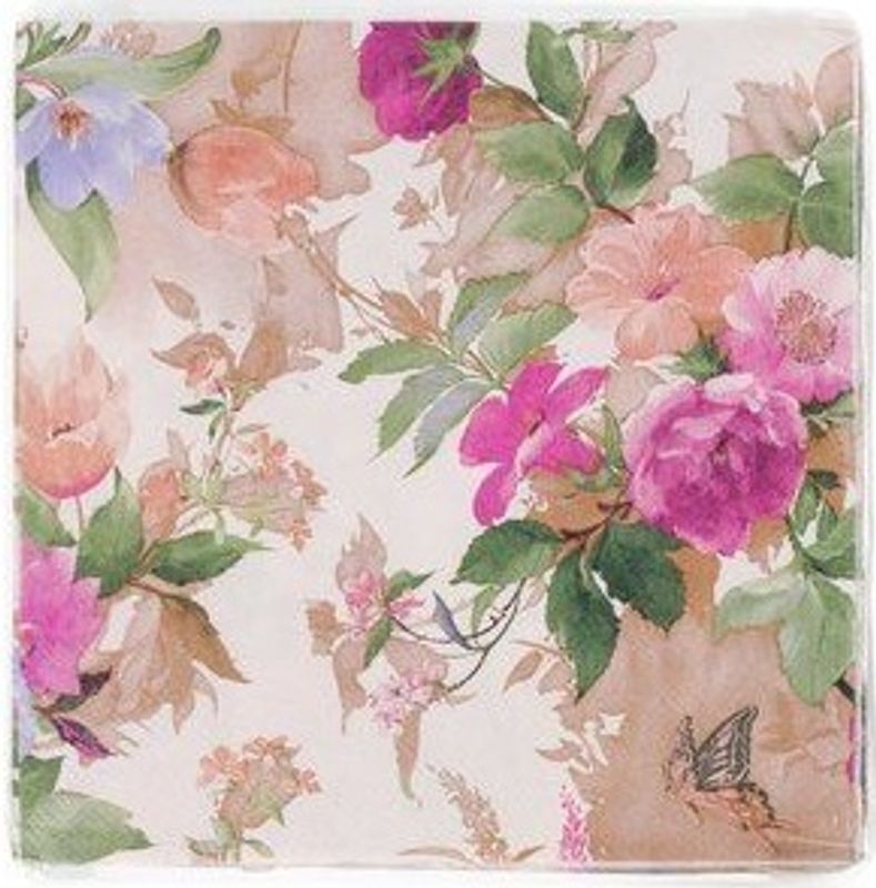 Lunsj servietter blomster 6ass